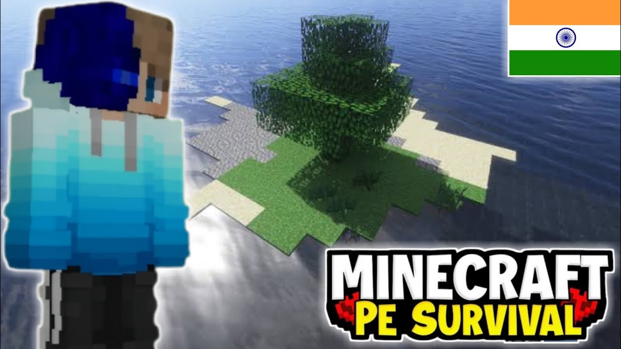 I started a survival island series Ep#1 in Minecraft pe in Hindi ...