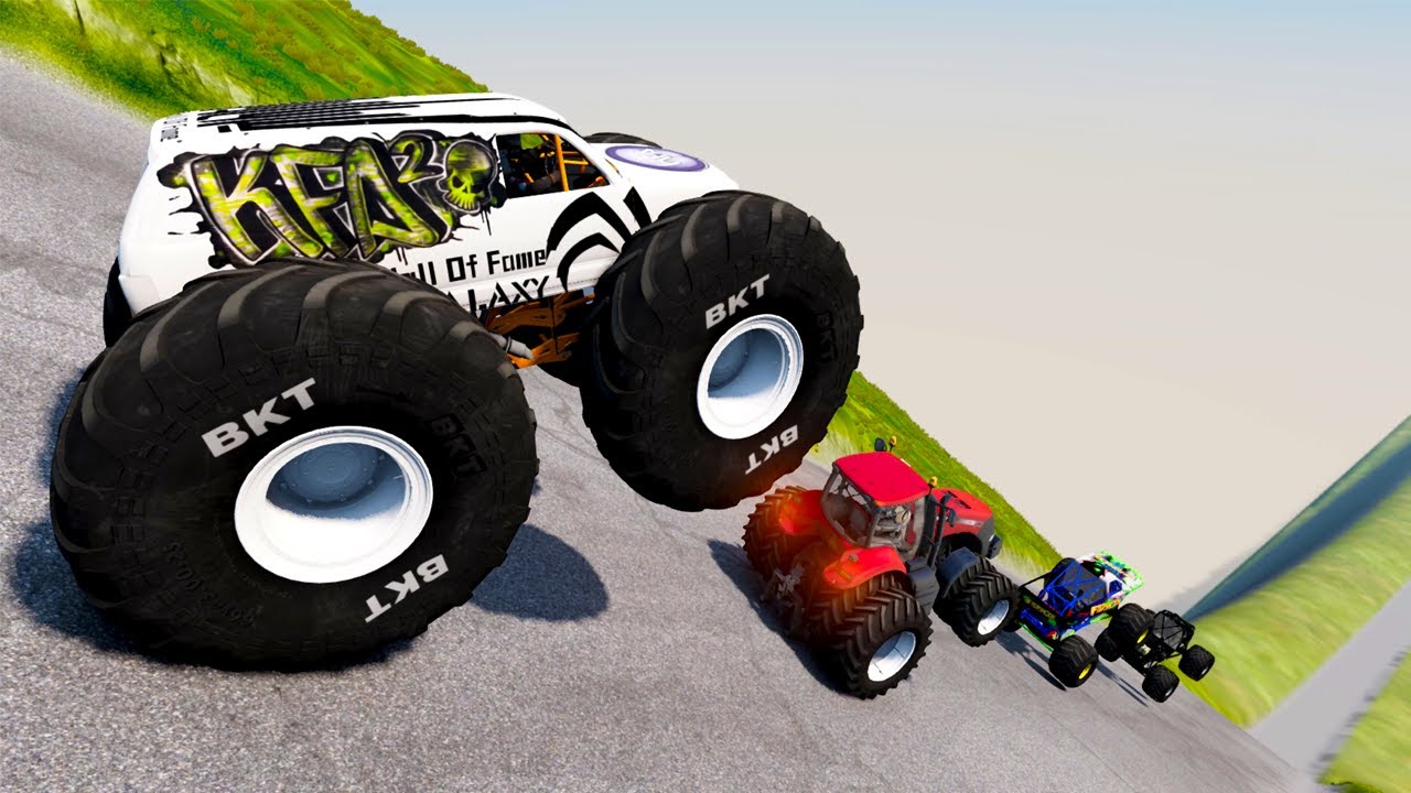 BNG Drive - Epic High Speed Monster Truck Jumps Crashes #003 - BeamNG Drive