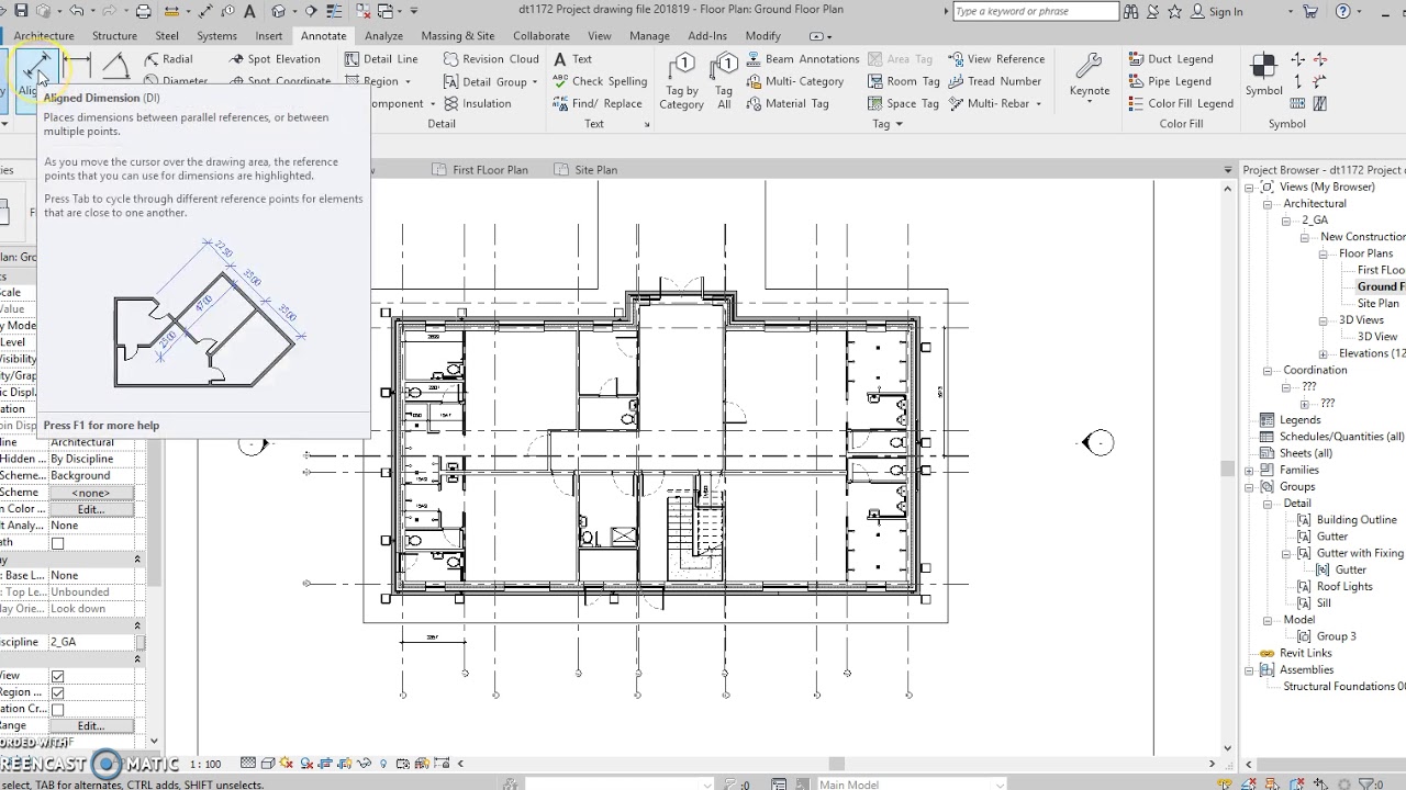 Revit for CM Ribbon, Properties and Browser