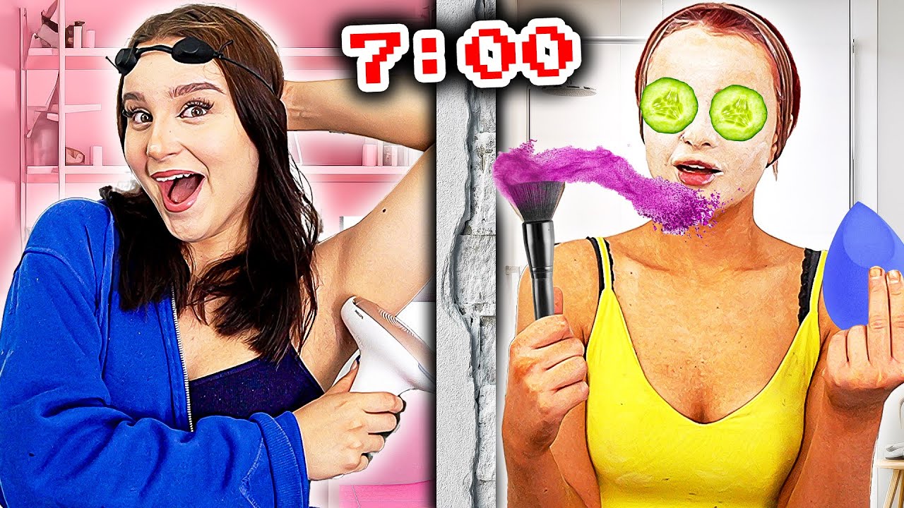 MORGEN-ROUTINE in den Sommerferien ☀️😂 (Schminken, Rasieren...) - Celina