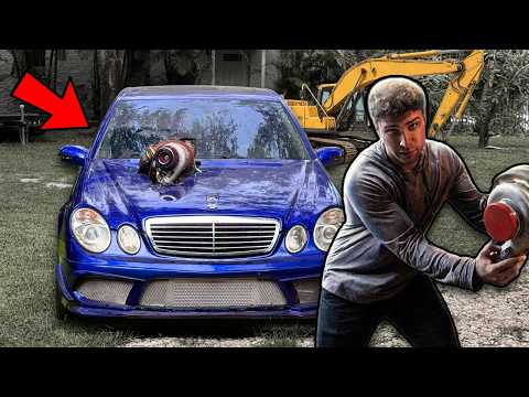 I put an Excavator Turbo on my Diesel Mercedes! (Full Compound Turbo Kit Fabrication)