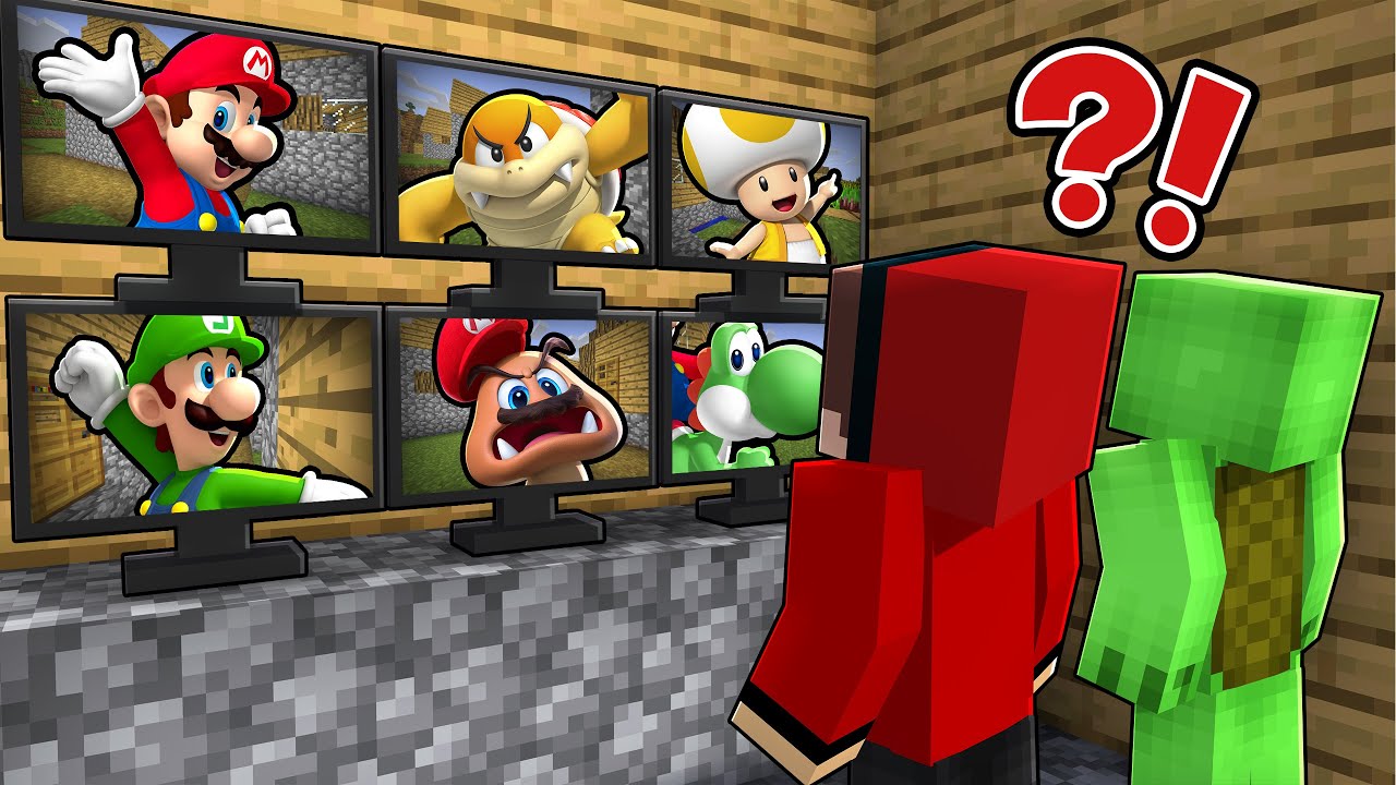 マイゼンとマイキーがカメラでマリオチームを観戦中！ (マインクラフト)