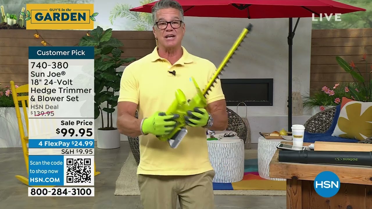 Sun Joe 18" 24Volt Hedge Trimmer   Blower Set
