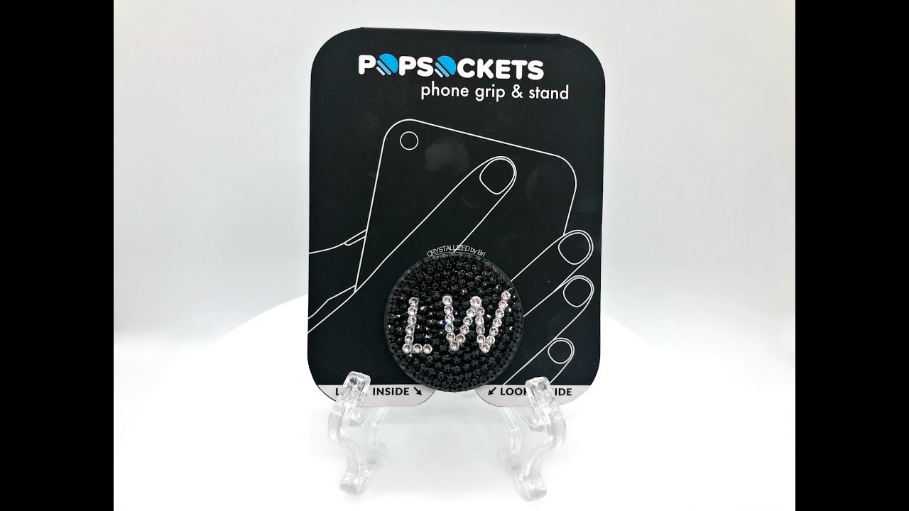 Swarovski Crystal Initial Monogram PopSocket Phone Grip Crystallized Bling by CRYSTALL!ZED by Bri