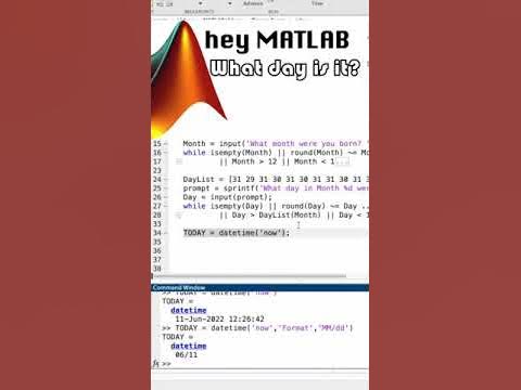 MATLAB: Find Date and Time of 'TODAY' or 'NOW' - YouTube