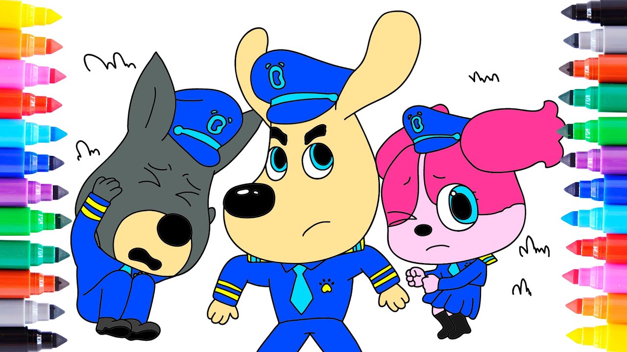 SHERIFF LABRADOR Coloring Pages / How to Color SHERIFF LABRADOR, OFFICER DOBERMANN, SHERIFF PAPILLON