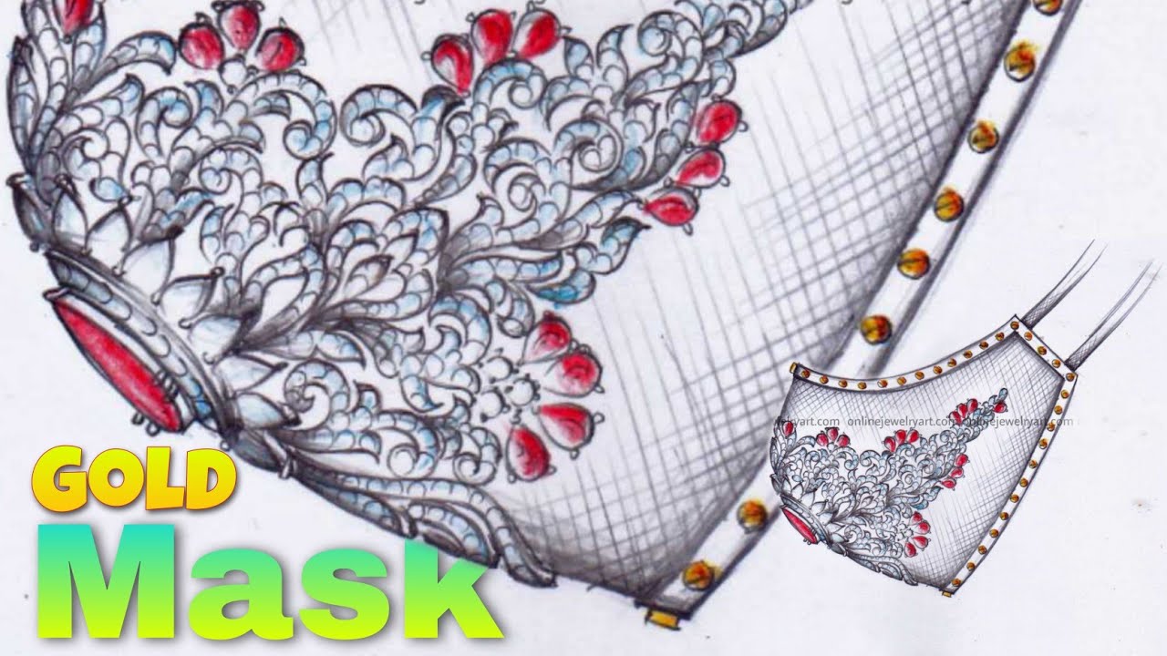 Mask Making Ideas | How to draw mask design in jewelry design | Diamond ...