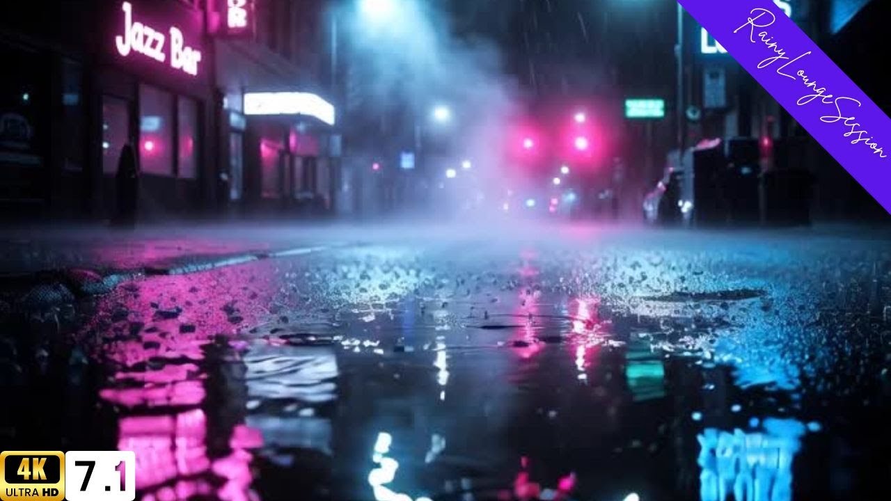 RAINY DEEP SLEEP JAZZ 🌙 | Cozy Lounge Bar Ambience for Relaxing Nights [4K]