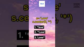 center function of Python #quiz #python #pythontutorial #pythonprogramming #pythonforbeginners