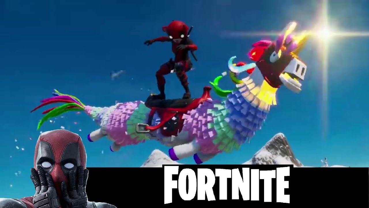Deadpool and Cuddlepool ride the Dragacorn Glider in Fortnite YouTube