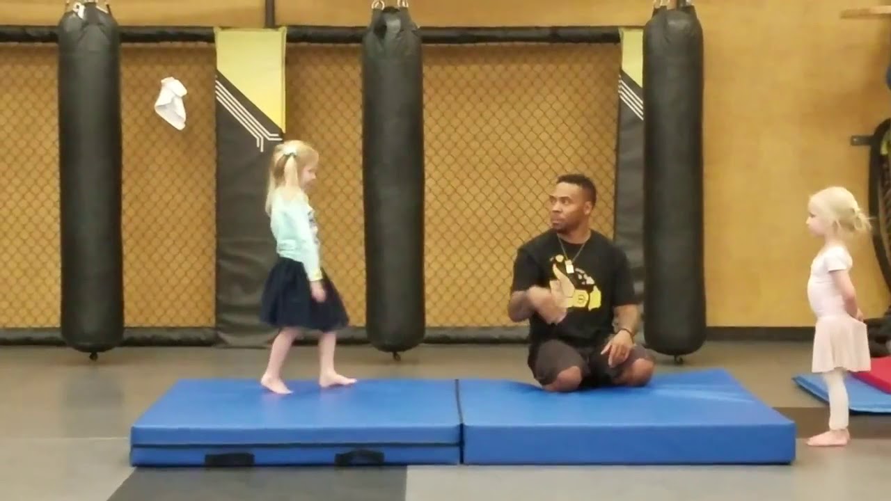 Emersyn 4 year old gymnast Practicing Her Back Handspring YouTube