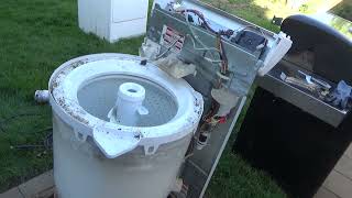 Working on a washing machine