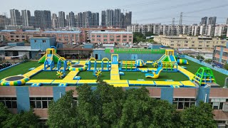Ultimate Water Park Adventure - Experience the Thrills of the Inflatable Water Obstacle Course! S29