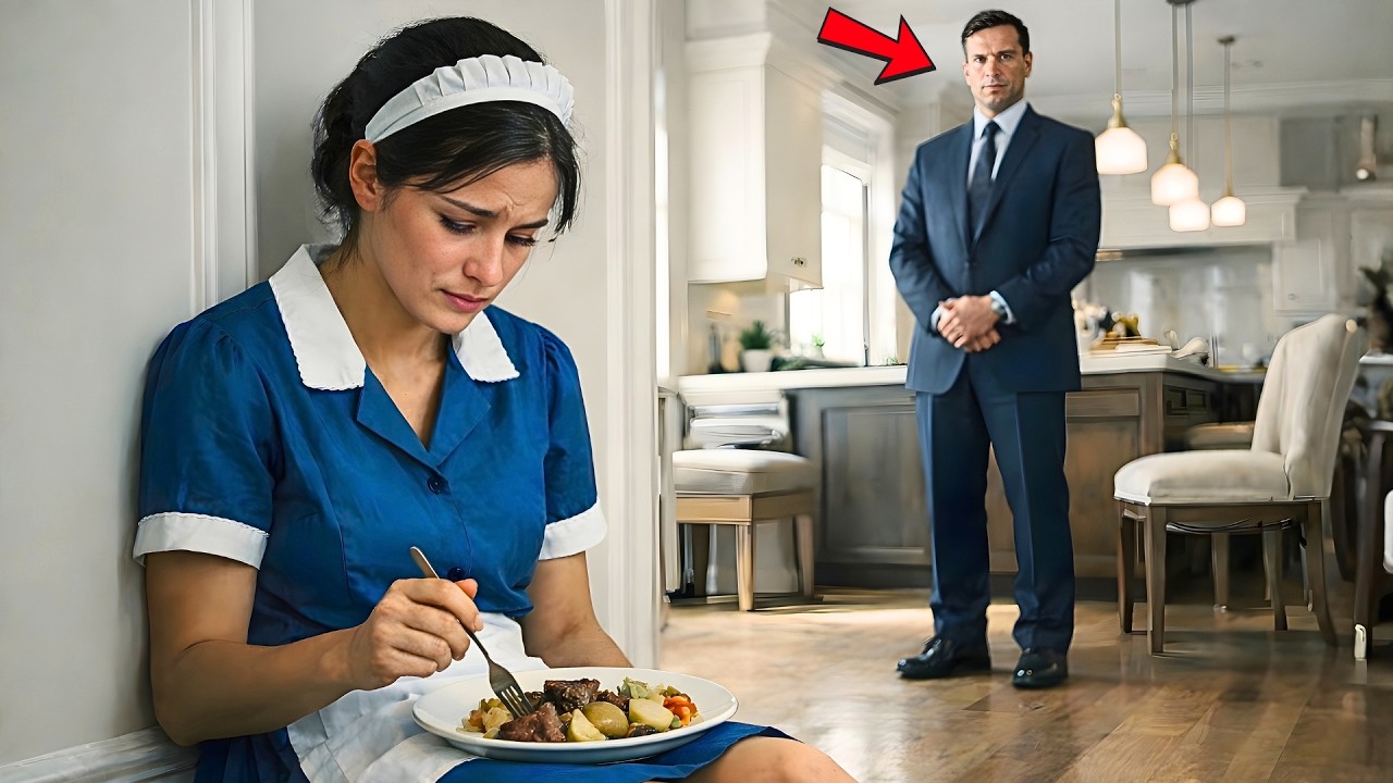 UM MILIONÁRIO VÊ SUA EMPREGADA SE ESCONDENDO PARA COMER SOBRAS DE COMIDA… E FAZ ALGO INACREDITÁVEL