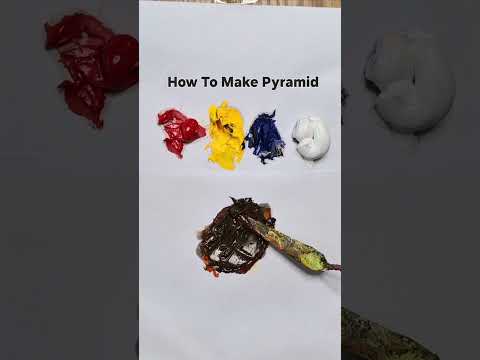 How to make Pyramid from just Red Yellow Blue and White colormixing satisfying asmrart