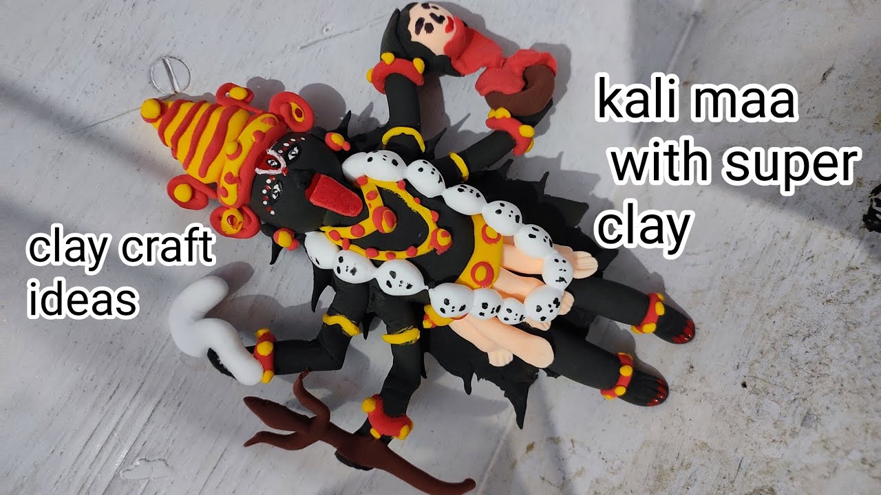 Mahakali maa with clay easy clay craft ideas step by step tutorial