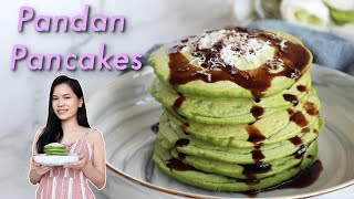 Fluffy Pandan Pancakes With Coconut Sugar Syrup Vegan Pancake Recipe