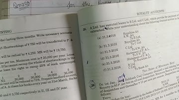 QUESTION NO 26,29AND30#ROYALITY #SEMESTER1 #ANYTICAL TABLE, LANDLORD, ROYALTY,SHORTWORKING ACCOUNT