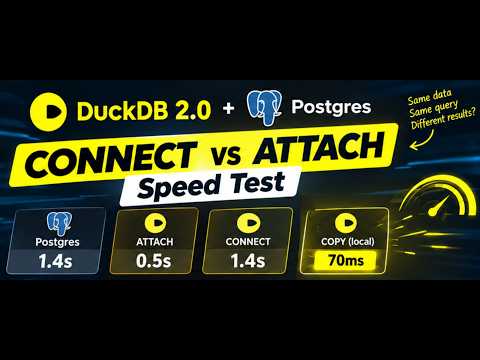 DuckDB 2.0 + Postgres: CONNECT vs ATTACH Speed Test