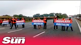 Eco-warriors GLUE themselves to M25  causing travel chaos