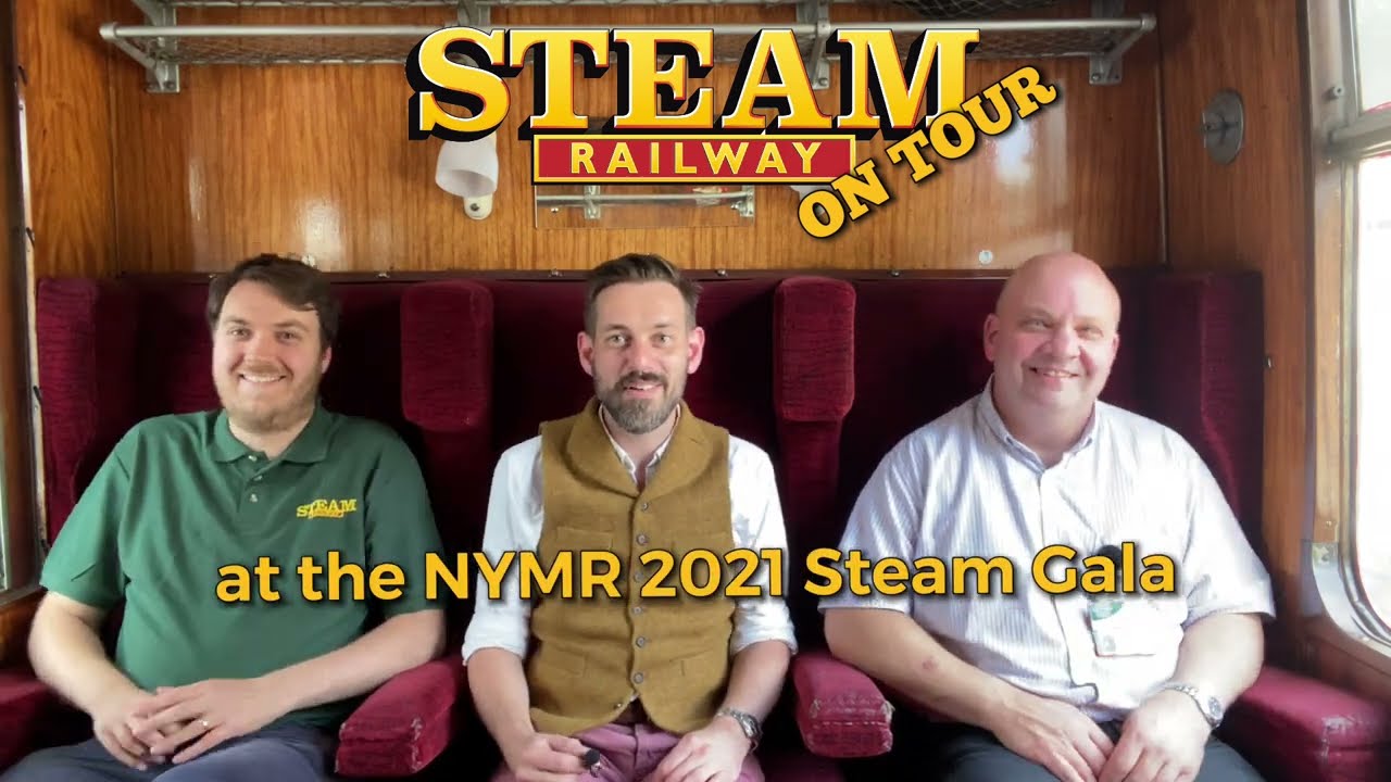 Tim Dunn and Tom Bright catch up with Chris Price during the Annual Steam Gala 2021