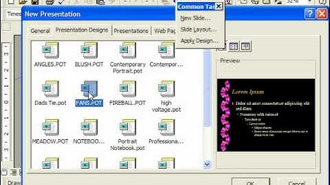 PowerPoint 2003 Tutorial Using the Template Option 2000 & 97 Microsoft Training Lesson 2.5
