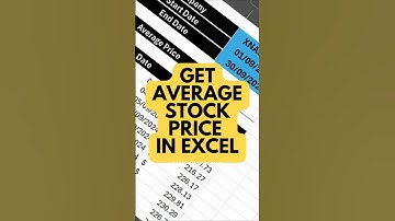GET AVERAGE STOCK PRICE IN EXCEL!