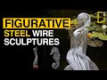 Amazing Figurative Steel Wire Sculptures by sculptor Martin Debenham