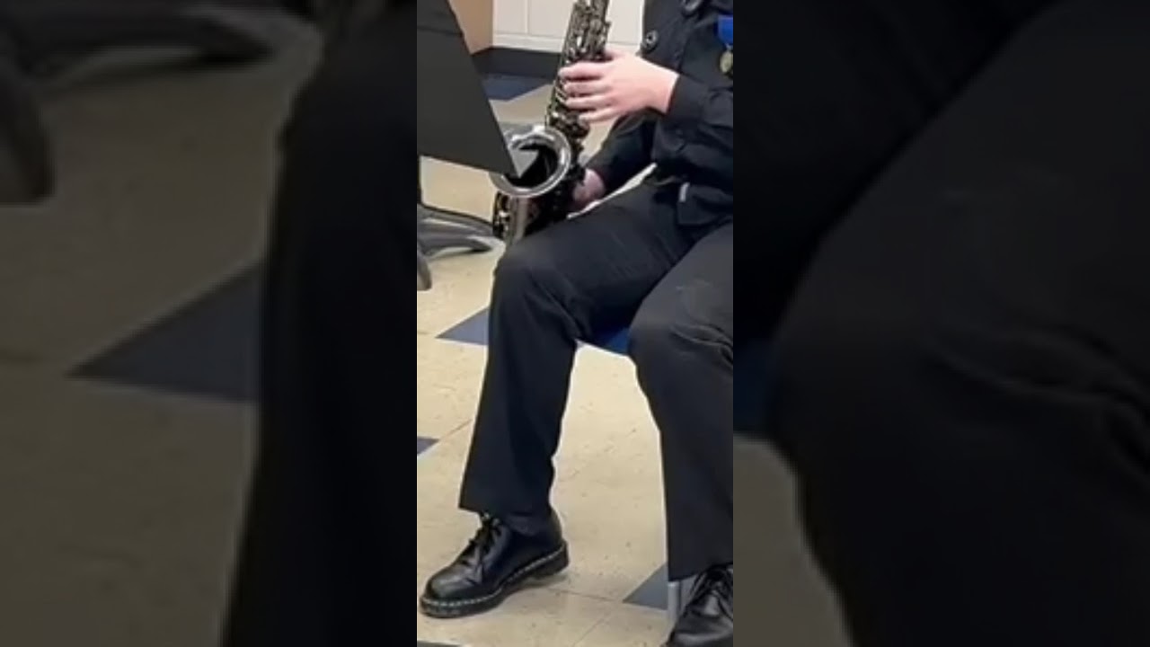 Alto sax and trombone Bach minuet duet. 