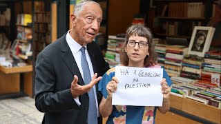 “Não me agarre pelo pescoço.” Marcelo confrontado por ativista na Feira do Livro
