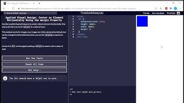 Applied Visual Design (25/52) | Center an Element Horizontally Using margin Property | freeCodeCamp