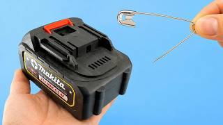 🔋 Never Buy Drill Batteries Again! Use SAFETY PINS and Your Batteries Can Be Reused 😱
