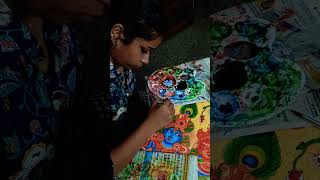 കണ്ണനും രാധയും... 🪷🍃#muralpainting #artprocess #behindthescenes #art #painting #devotional