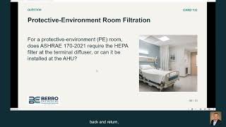 Protective Environment Rooms: HEPA Placement | ASHRAE 170 & HFDP