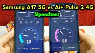 Speed test between Samsung galaxy A17 5G vs AI Plus Pulse 2 4G smartphone by Ookla Speedtest | screenshot 1