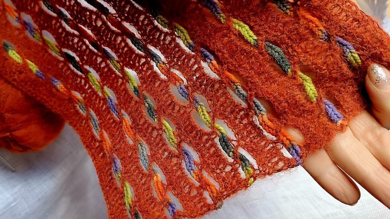 Warm and cozy crochet pattern with woven details, perfect for any outfit 