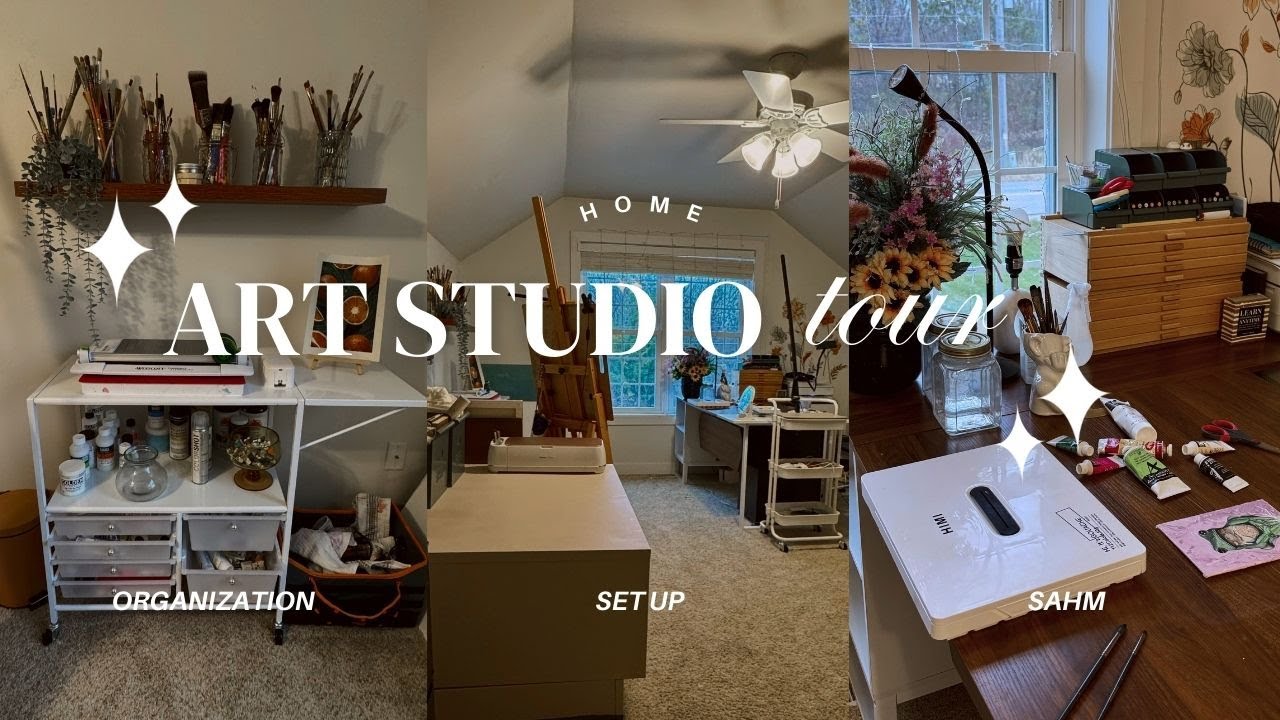 Home ART Studio Tour 2024 | Art Supplies Organization | Realistic Art Space as a SAHM