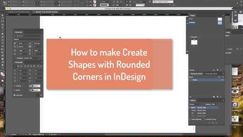 How to add Rounded corners to your shapes in InDesign