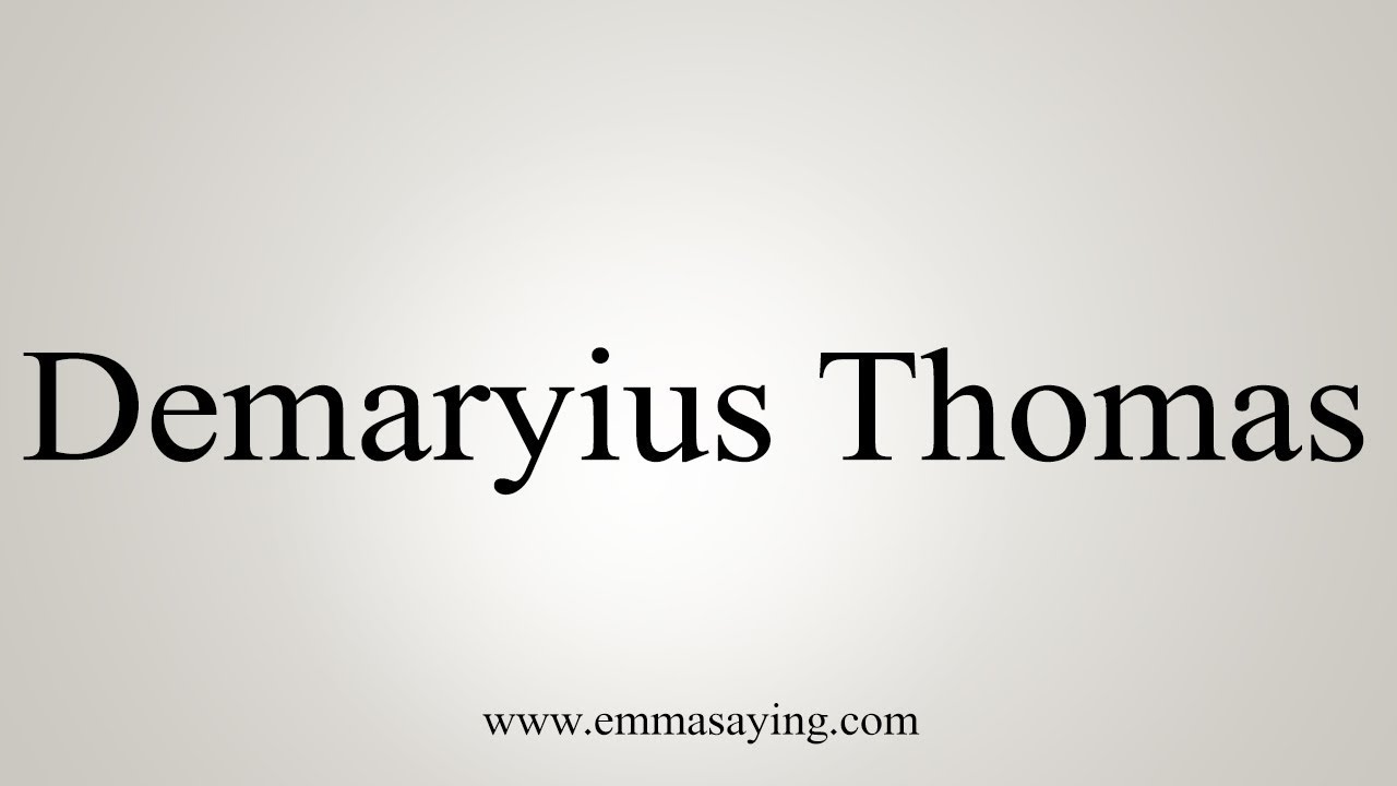 how to say in english jamun How To Pronounce Demaryius Thomas