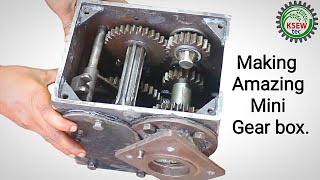 Power tiller Mini gear box./Making a gearbox for power tiller rotary transmission.
