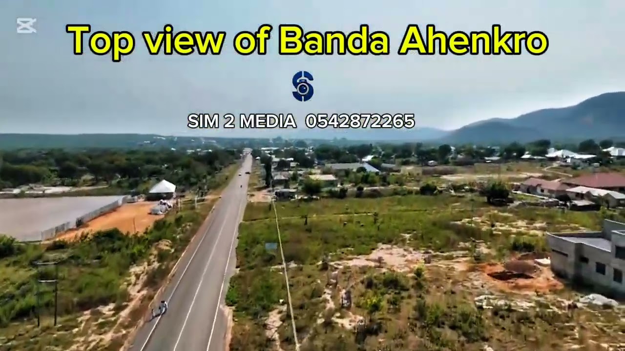Drone shot of BANDA AHENKRO in the Bono EAST of Ghana.