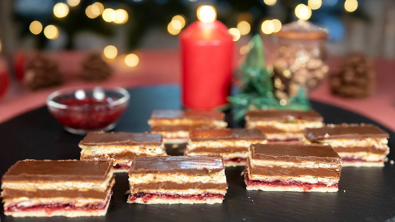 Az ünnep fényei - Csokoládés-málnalekváros zserbó