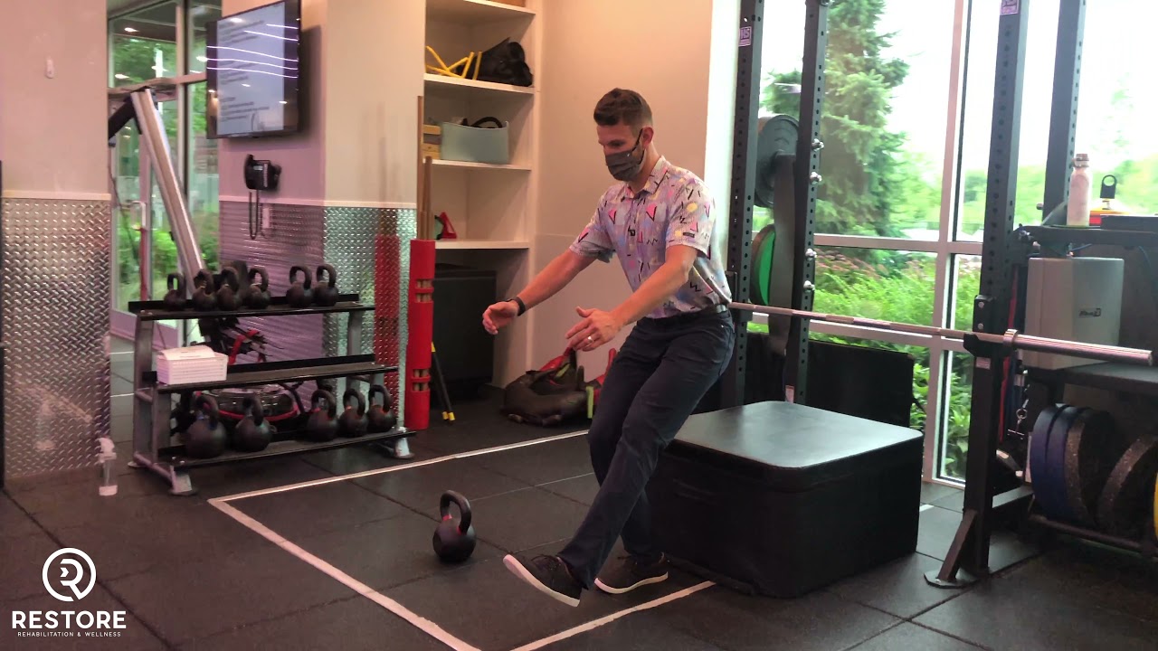 Eccentric Single Leg Squat to Bench - YouTube