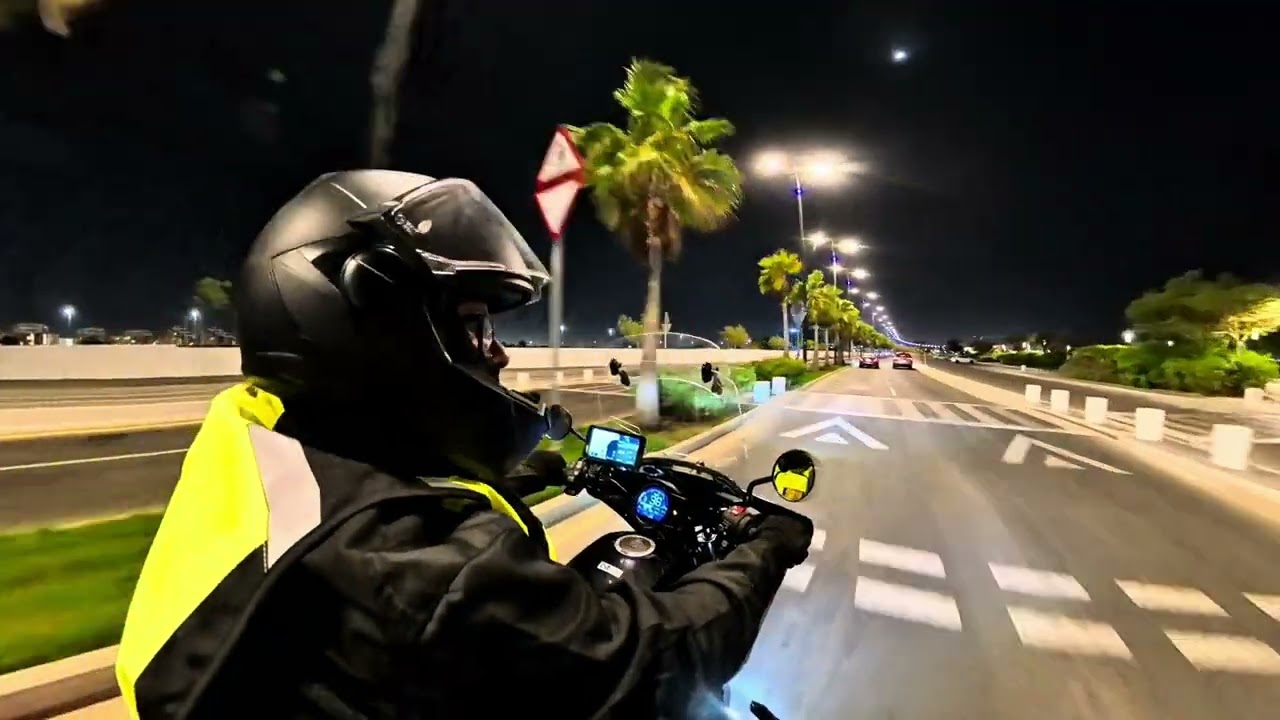 كورنيش أبحر الجنوبية ليلاً |رِبِل 1100(صوت المحرك) South Obhur Corniche Night Ride | Rebel 1100 DCT