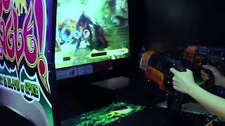 Coin operated electronic arcade simulator shooting game machine