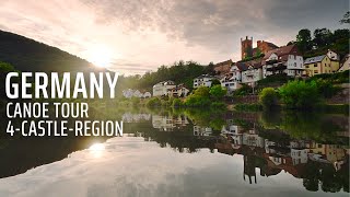 Virtual Kayaking with Relaxing Nature Sounds | 4 Castles on Germanys Neckar River