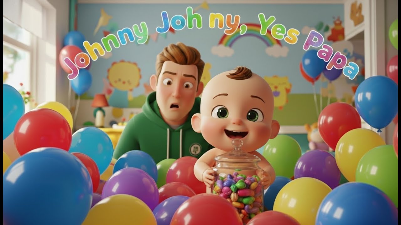 Johnny Johnny Yes Papa l Learn Colors with Balloons l Nursery Rhymes l Johnny has so Many Candies!