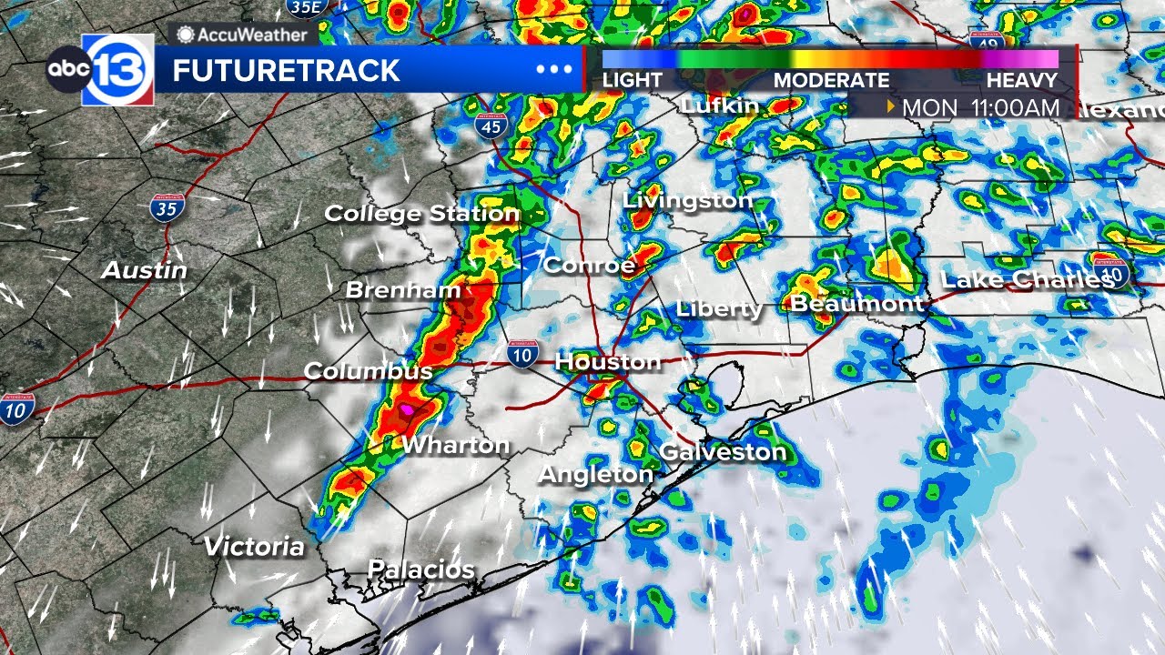 Rain chances increase midday Monday, isolated strong storms possible ...