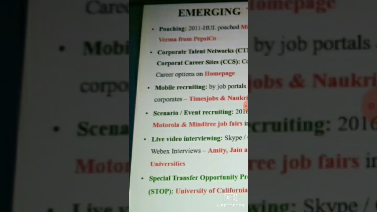 HR BASICS IN TAMIL - EMERGING TRENDS IN RECRUITMENT IN INDIA