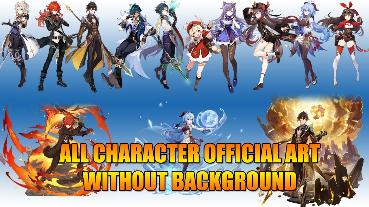 All Character Art Without Background Free Download | GENSHIN IMPACT